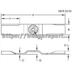 M135589 - Mower Blades Kit M135589   Set of 3 Blades