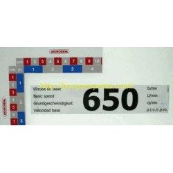 10226181 STICKER : TURBOFAN 650 RPM